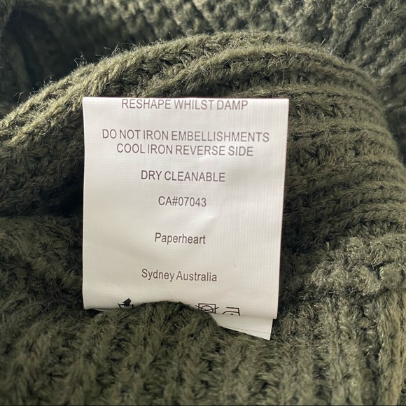 paper heart Womens Twisted Back Sweater Jumper in Olive Green Size S - Picture 9 of 11